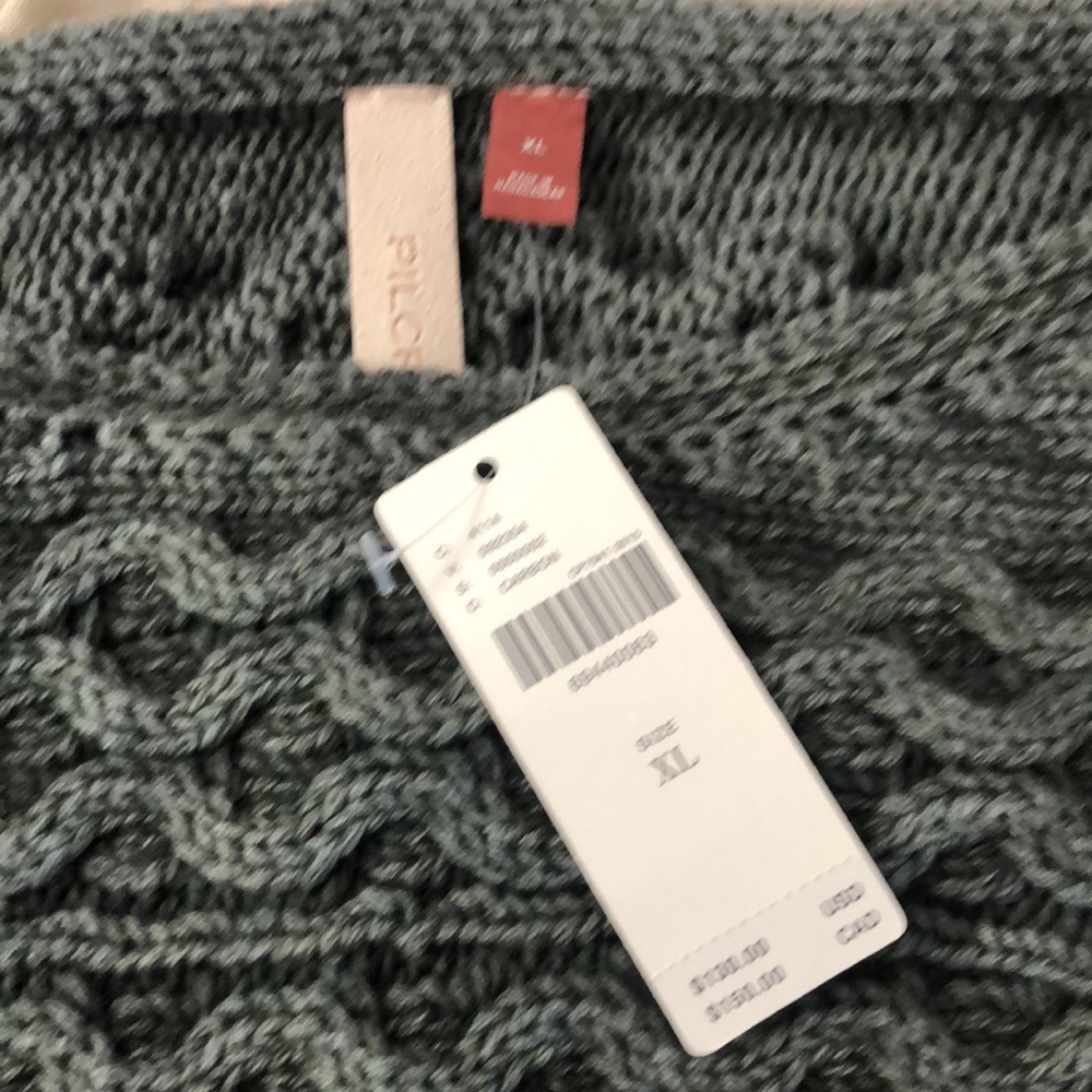 Pilcro Anthropologie green crop 100% cotton XL sweater NWT - Picture 2 of 10